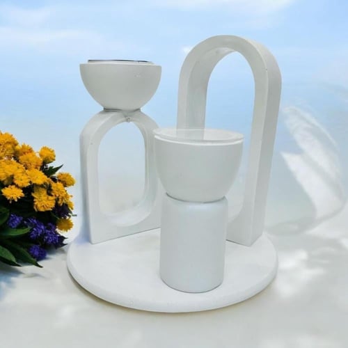 مبخرة عصرية مع قطعة ديكورية مميزة (12 قطعة) باللون...