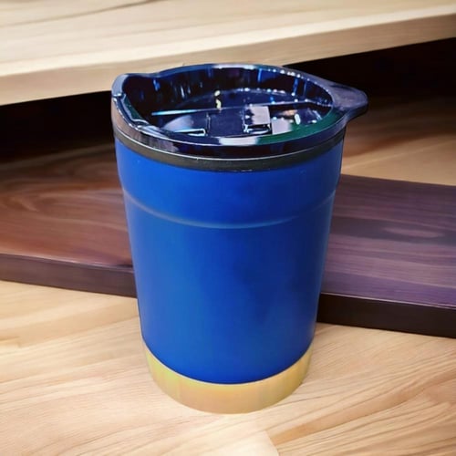 مجموعة 12 من اكواب الاستيل وغطاء أنيق مقاس 300 مل