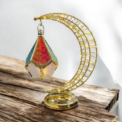 مجموعة من 12 قطعة من الفوانيس مع هلال رمضان باللون...