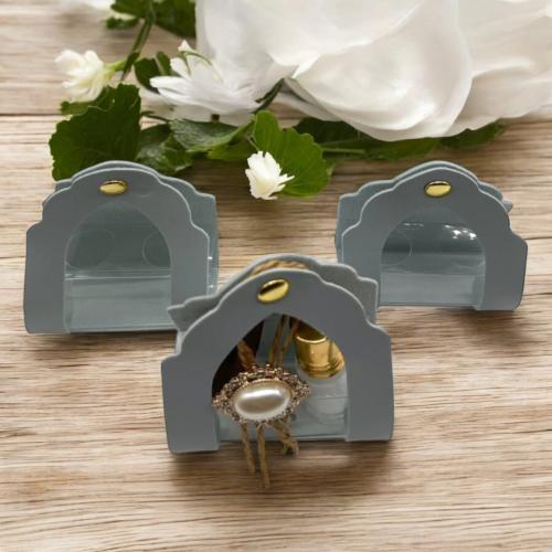 مجموعة 12 من بوكسات الاكريليك ملبسه بالجلد لون رما...