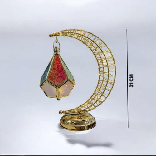 مجموعة من 12 قطعة من الفوانيس مع هلال رمضان باللون...