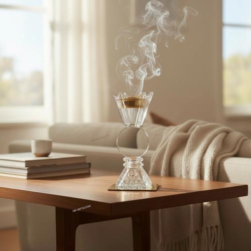 مجموعة (12) من مباخر كريستال بتصميم انيق وعصري لدي...