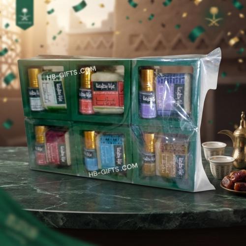 مجموعه (12) من توزيعات مكونه من تولة عطر و مكعبات...