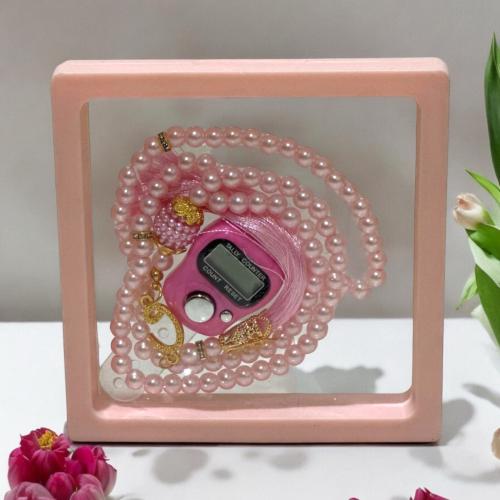 مجموعة من 12 قطعة من برواز حافظة شفاف مع سبحة وخات...