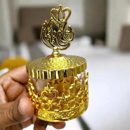 مجموعة 12 من علب التعبئة دائري الشكل مع غطاء ذهبي