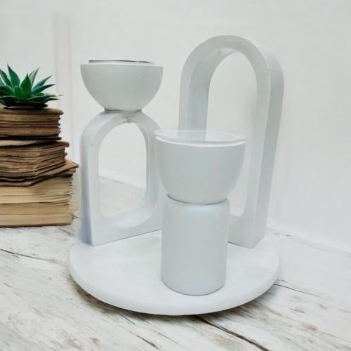 مبخرة عصرية مع قطعة ديكورية مميزة (12 قطعة) باللون...