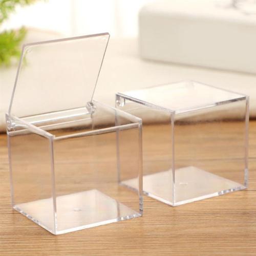 مجموعة (12) علبة اكريليك بغطاء متصل 12*12 سم