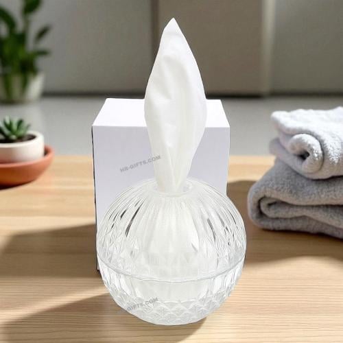 مجموعة (12) من علب المناديل الزجاجية الانيقة المصم...