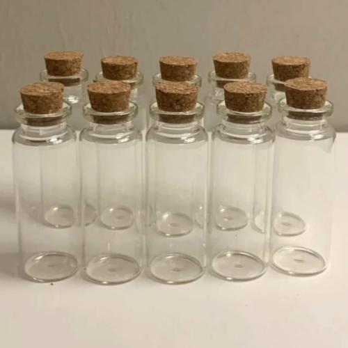 علب زجاجية شفافة بسدادة من الفلين (12 قطعة) مقاس 3...