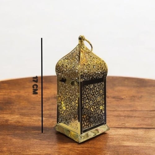 مجموعة من 12 قطعة من فوانيس رمضان الذهبية من المعد...