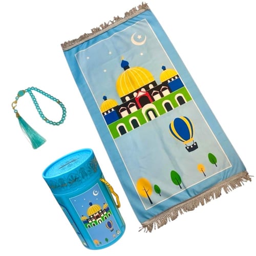 مجموعة من 12 قطعة من سجادات صلاه للاطفال مع السبحة...