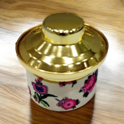 مجموعة من 12 قطعة من قدور التوزيعات بغطاء ذهبي بال...