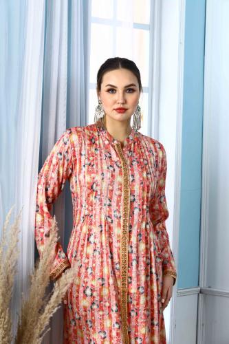 جلابية كويتية لون فوشي موديل DB5-66