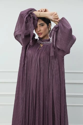 فستان اورجانزا كويتي لون بنفسجي موديل CH6-116