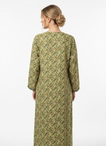 جلابية كشميري صدرية اردني لون كموني موديل SQ6-169