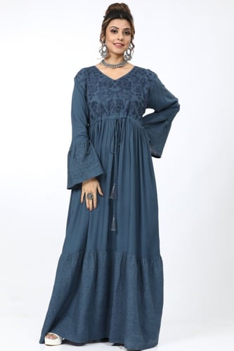 جلابية مخور اماراتي لون بترولي موديل RB-42