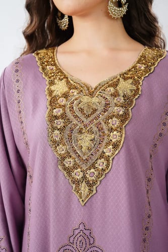 جلابية استقبال لون موف موديل WS6-134