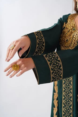 جلابية استايل بحريني لون اخضر موديل WS6-150