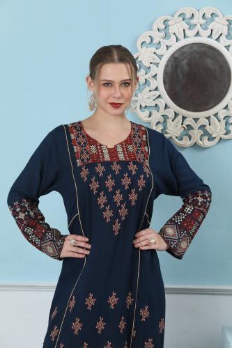 جلابية ستايل اردني لون كحلي موديل DB5-92