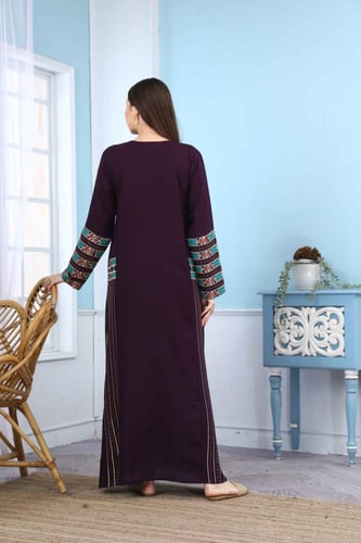 جلابية استايل عسيري لون موف موديل DB5-73