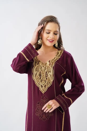 جلابية استقبال لون عودي موديل WS6-148