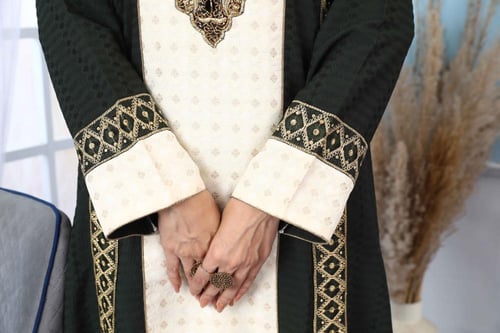 جلابية استقبال لون زيتي موديل WS5-109