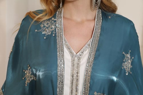 جلابية سهرة لون بترولي موديل CH5-26