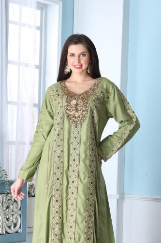 جلابية ستاتي لون تفاحي موديل WS5-126