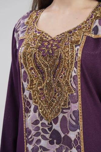 جلابية استقبال لون موف موديل WS6-146