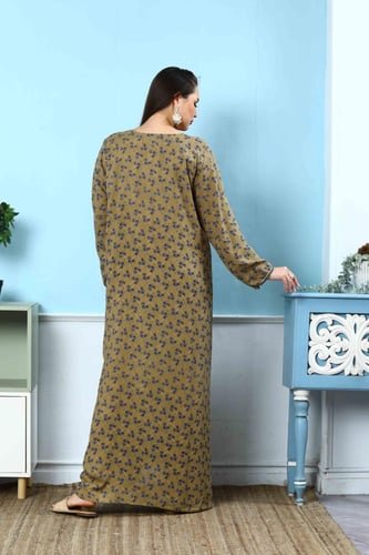 جلابية كشميري لون كموني موديل SQ5-136