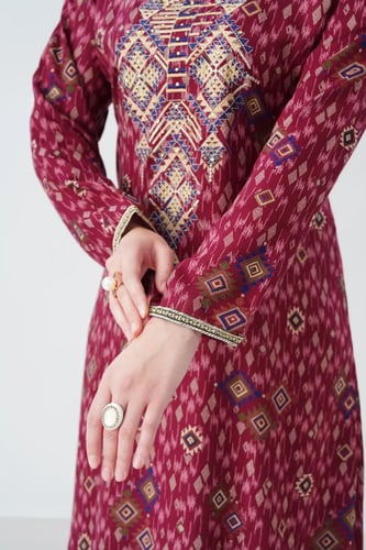 جلابية كشميري صدرية اردني لون عودي موديل SQ6-196