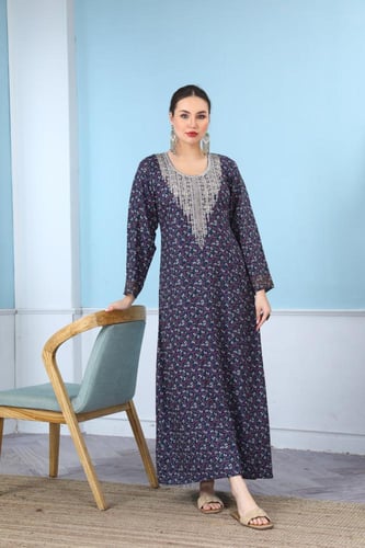 جلابية اماراتي لون بترولي موديل SX5-36