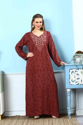 جلابية كشميري لون عودي موديل SQ5-133