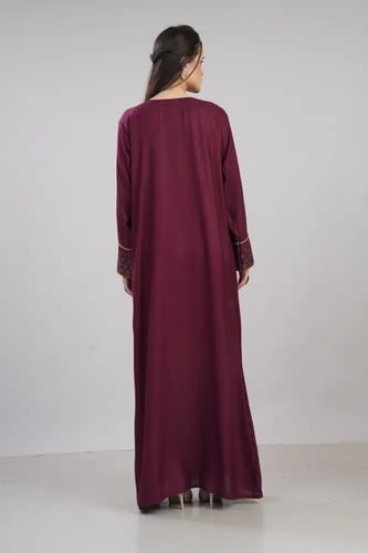 جلابية استايل بحريني لون عودي موديل DB6-158