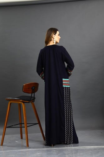 جلابية استايل عسيري لون كحلي موديل DB5-74