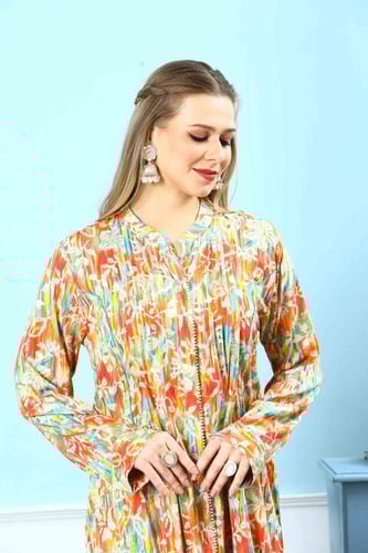 جلابية استايل كويتي ملونه موديل DB5-63A