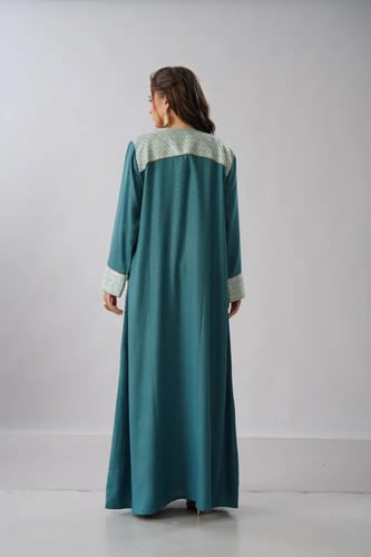 جلابية استايل بحريني لون بترولي موديل WS6-131