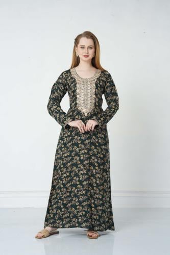 جلابية كشميري لون زيتي موديل SQ5-160