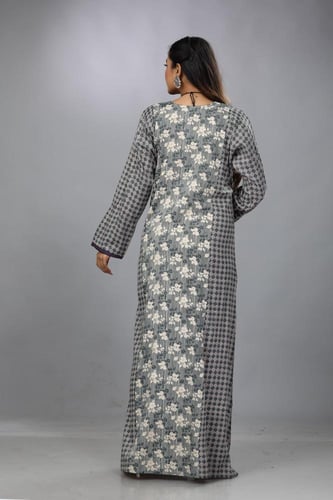 جلابية كشميري لون زيتي موديل SQ4-123