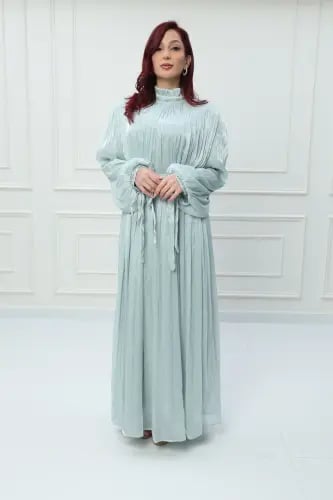 فستان اورجانزا كويتي لون ازرق تيفاني موديل CH6-116