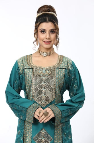 جلابية استقبال لون تركوازي موديل WS4-79