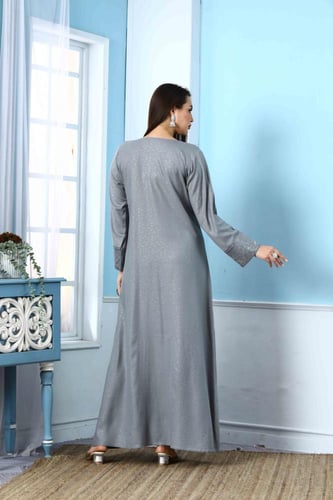 جلابية استايل كويتي لون رصاصي موديل DB5-81