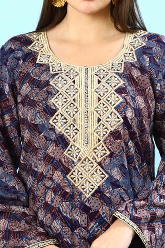 جلابية كشميري لون موف موديل SQ5-132