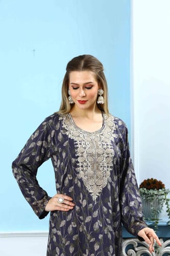 مخور اماراتي جامبو نسائي لون موف بصدرية مطرزة مودي...