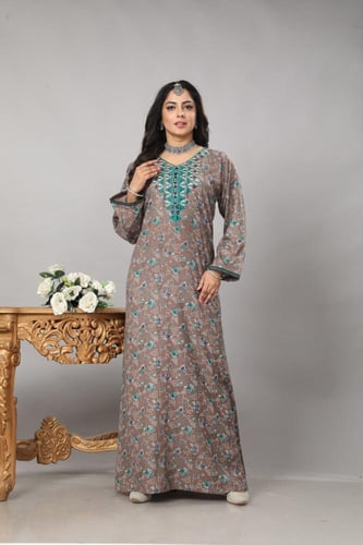 جلابية كشميري لون ترابي موديل SQ4-101