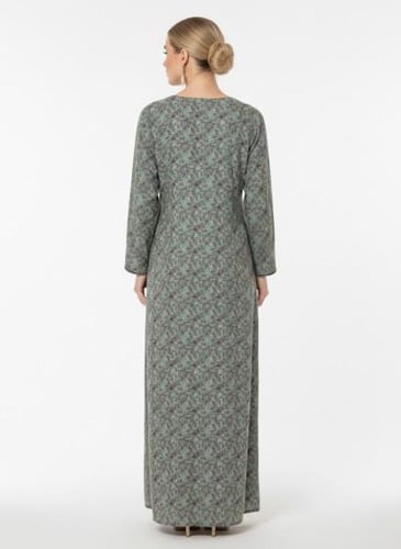 جلابية كشميري صدرية اردني لون اخضر فاتح موديل SQ6-...