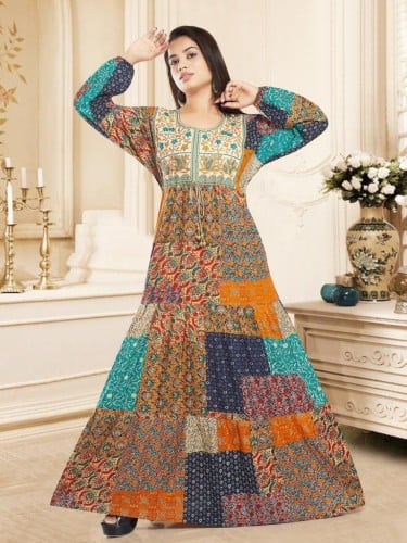 جلابية قطن زم لون اصفر موديل RB-34