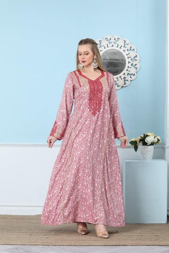 جلابية استايل امارتي لون فوشي موديل DB5-88