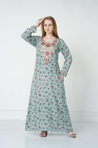 جلابية مخور اماراتي لون تيفاني موديل SX5-89