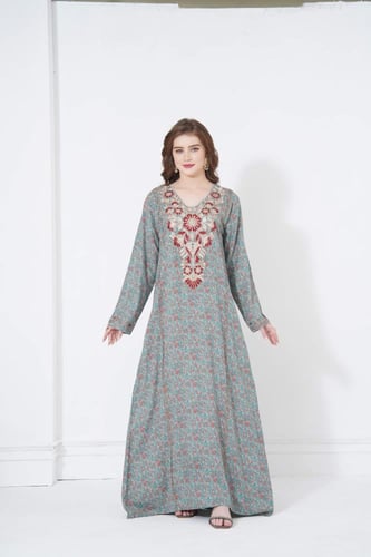 جلابية مخور اماراتي لون تيفاني موديل SX5-86